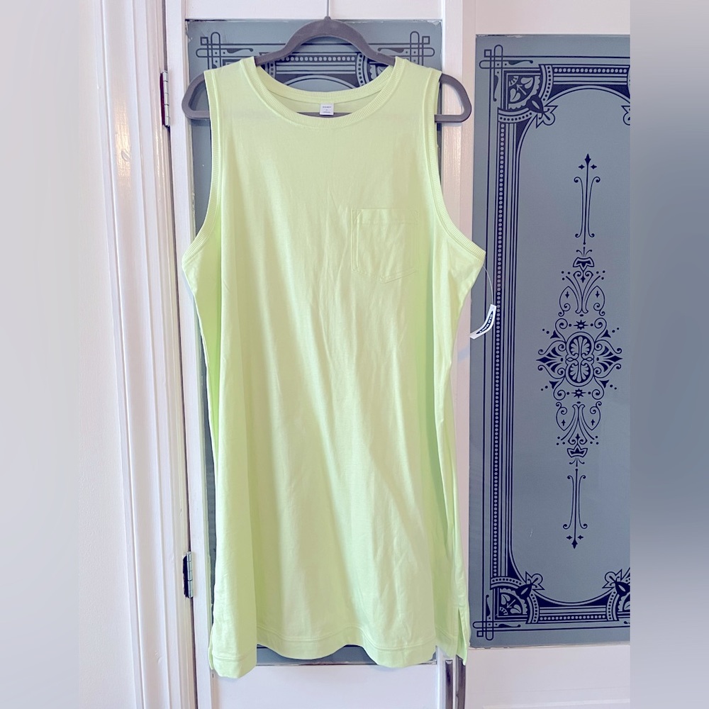 NWT Old Navy Neon Citron Tank Athleisure Dress